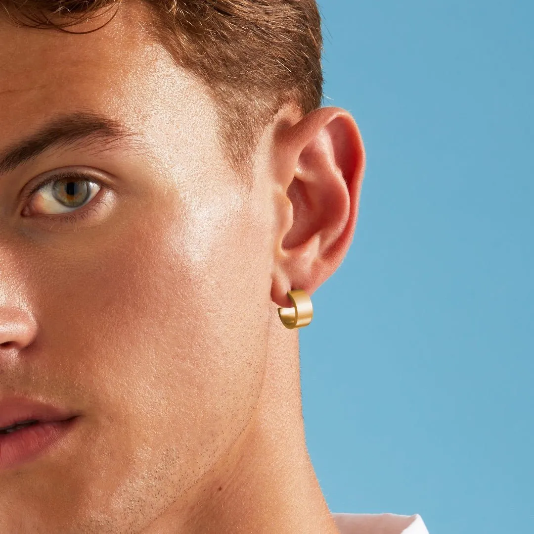 Small Flat Edge Hoop Earrings