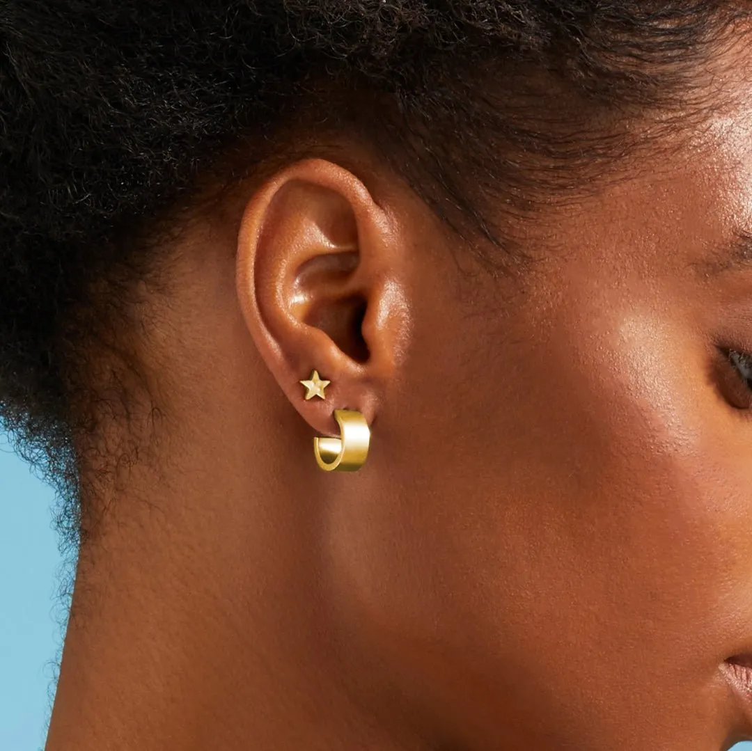 Small Flat Edge Hoop Earrings