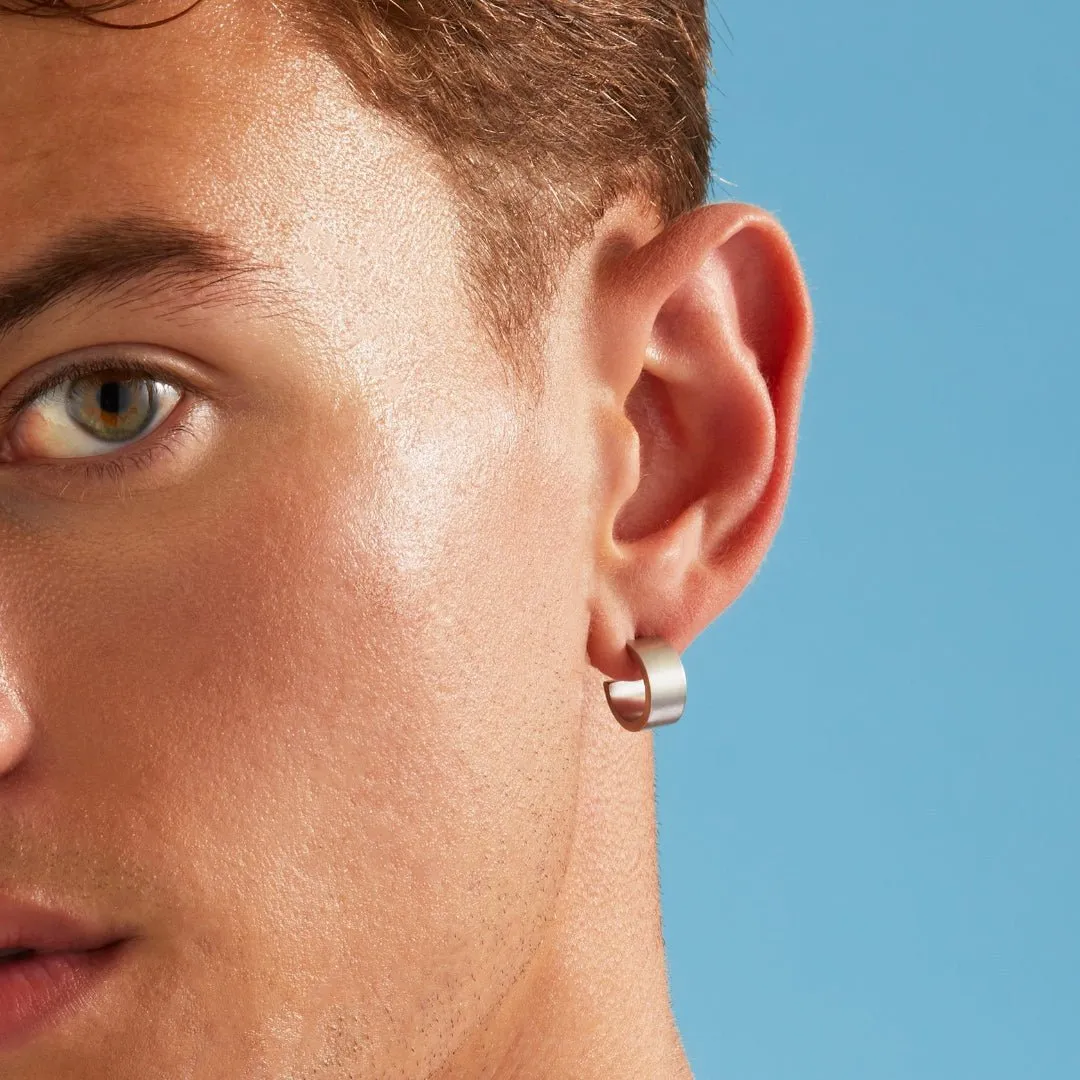 Small Flat Edge Hoop Earrings