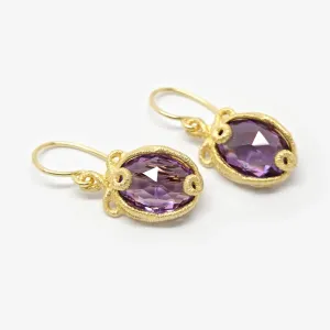 SMALL UNDINE EARRINGS - GOLD PLATED   AMETHYST