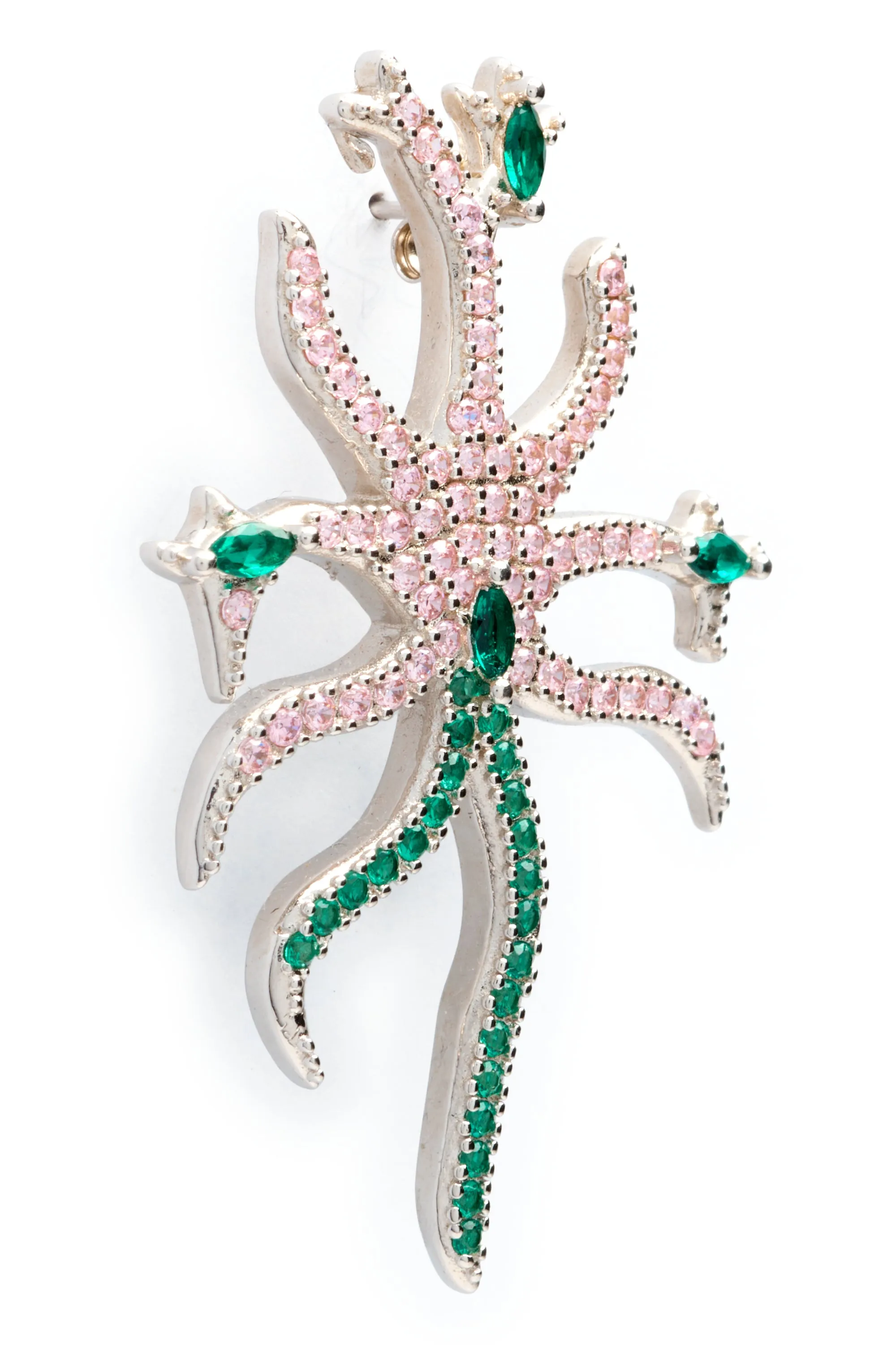 SOFT PINK EMERALD ETOILE EARRINGS