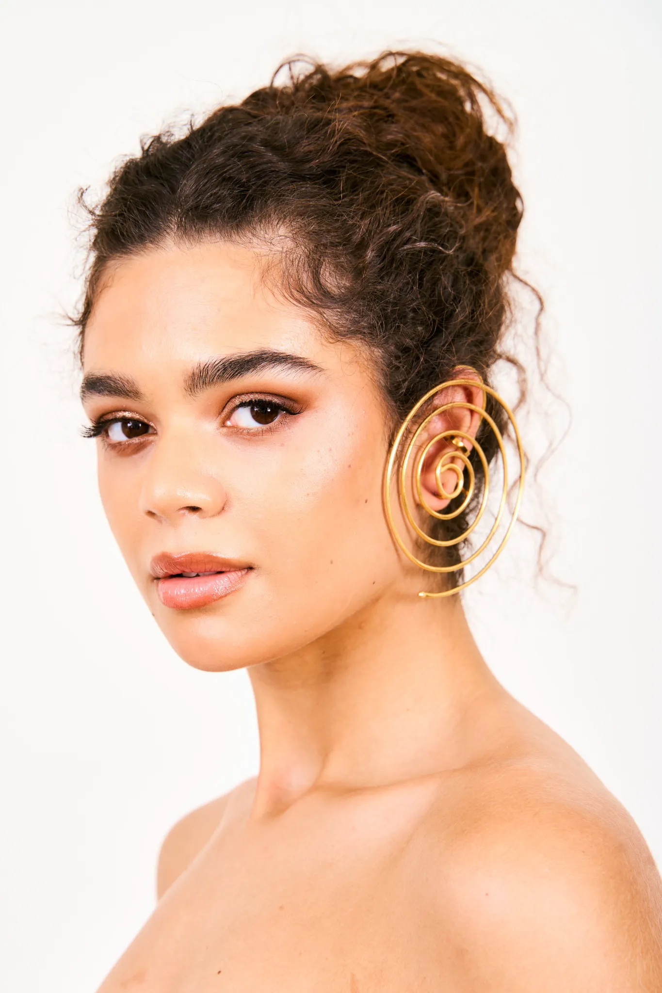 Solana Gold Cuff Earrings