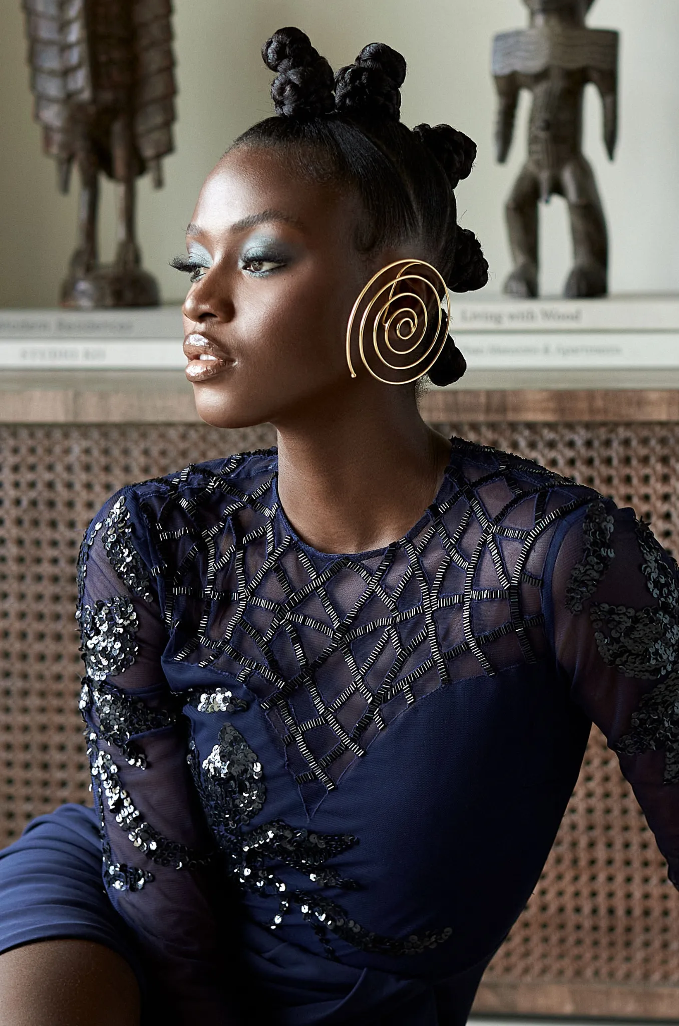 Solana Gold Cuff Earrings