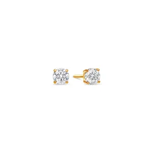 Solitaire Diamond Stud Earrings (GIA, 0.50 Carat Total, Round)