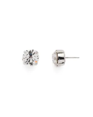 Sorrelli Round Stud Earrings Palladium Crystal
