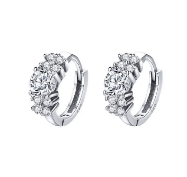 Sparkling Silver Hoop Earrings