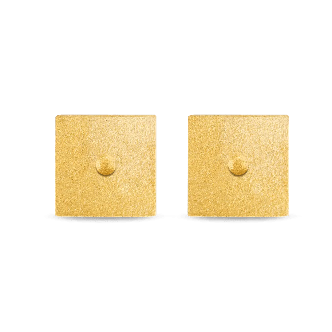 Square Bullion Stud Earrings