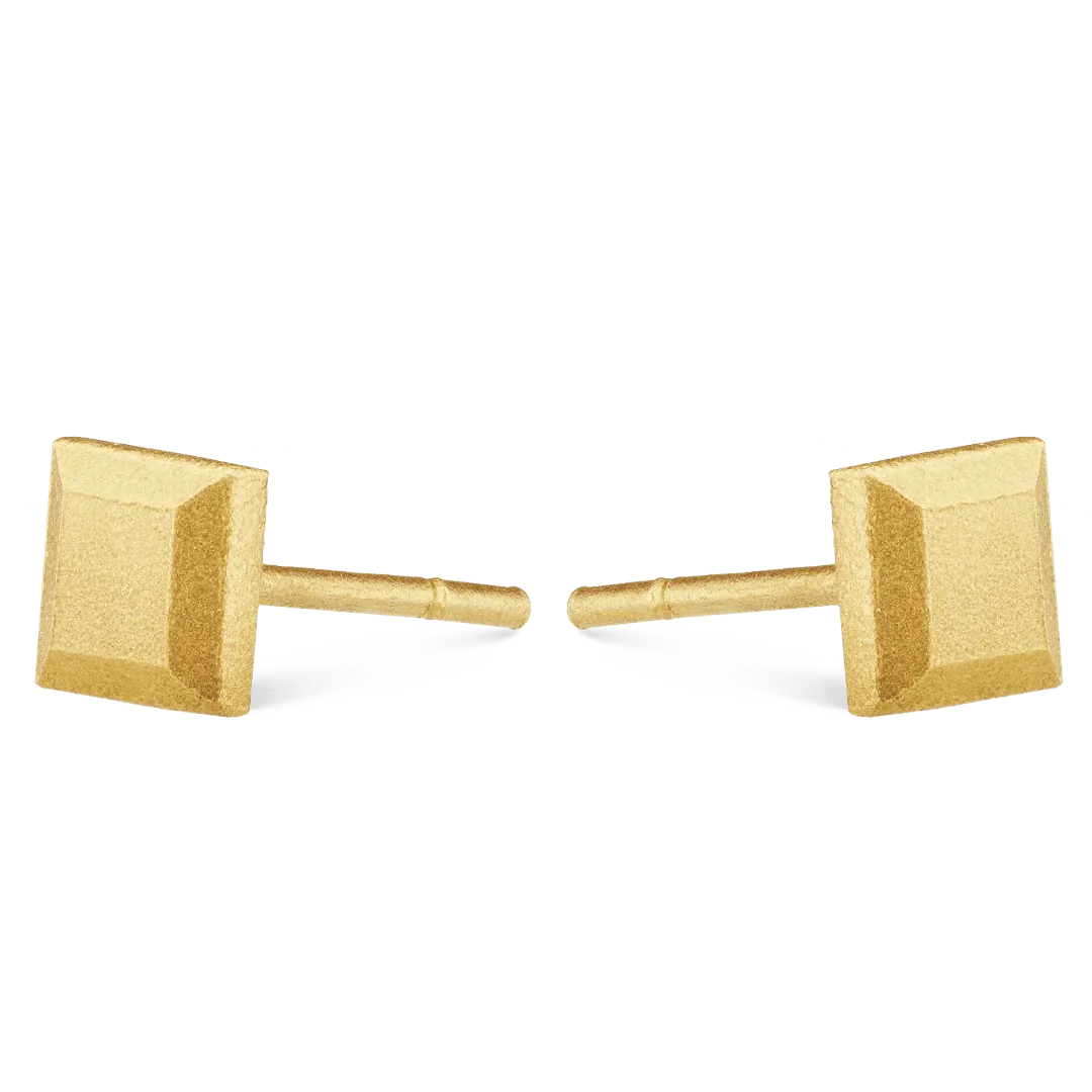 Square Bullion Stud Earrings