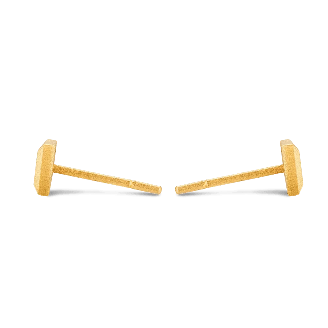 Square Bullion Stud Earrings