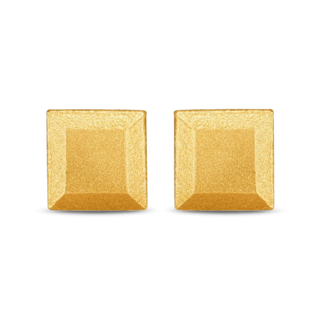 Square Bullion Stud Earrings