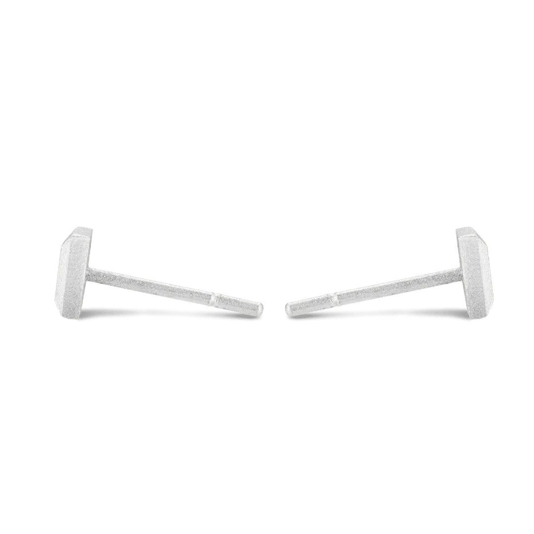 Square Bullion Stud Earrings
