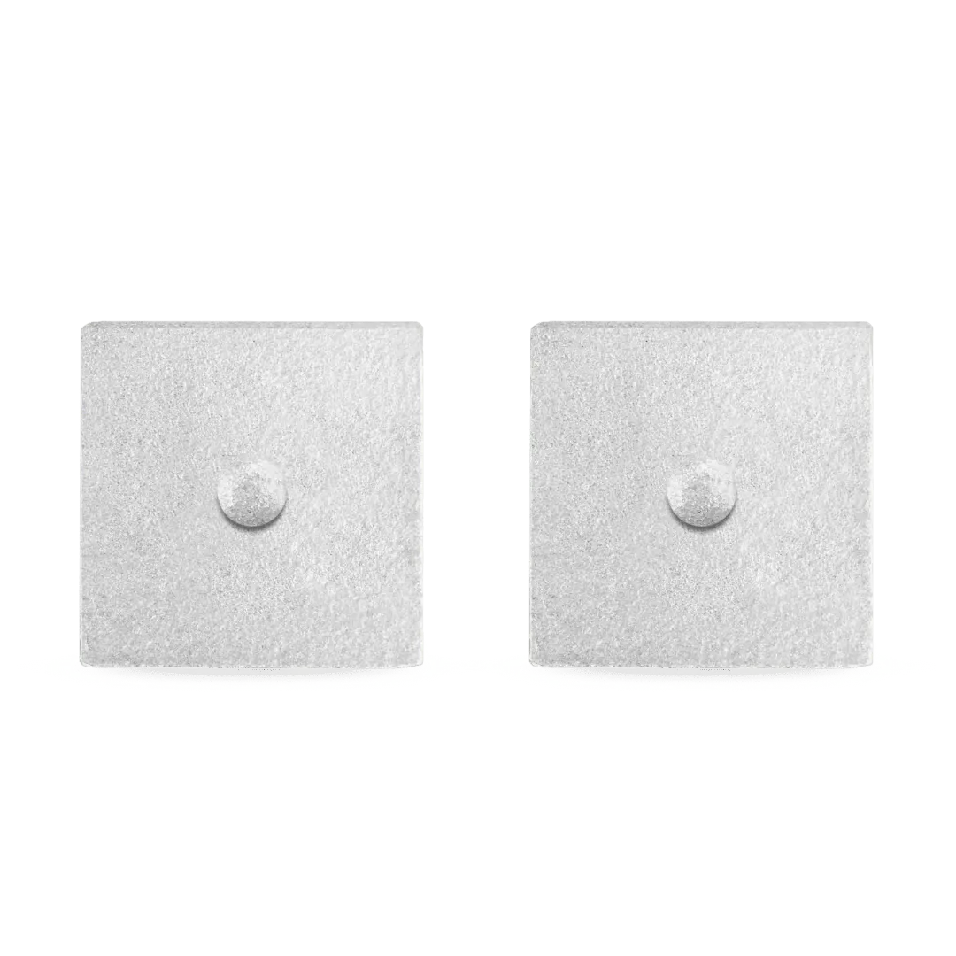 Square Bullion Stud Earrings