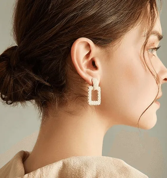 Square Pearl Earrings