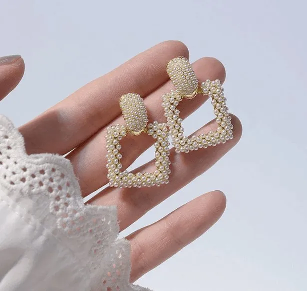 Square Pearl Earrings