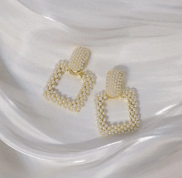 Square Pearl Earrings