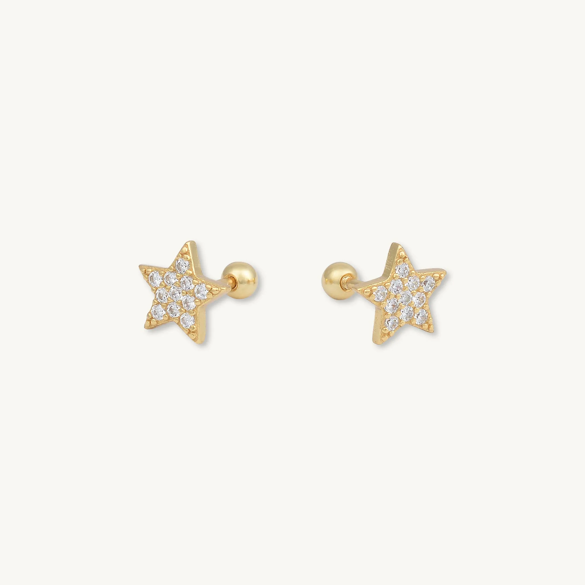 Star Sapphire Barbell Stud Cartilage Earrings