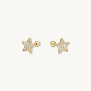 Star Sapphire Barbell Stud Cartilage Earrings