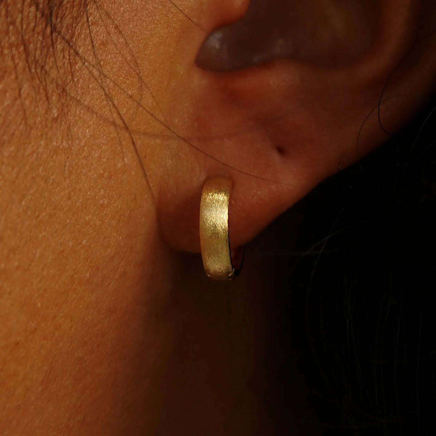 Stardust Small Wide Huggie Hoops