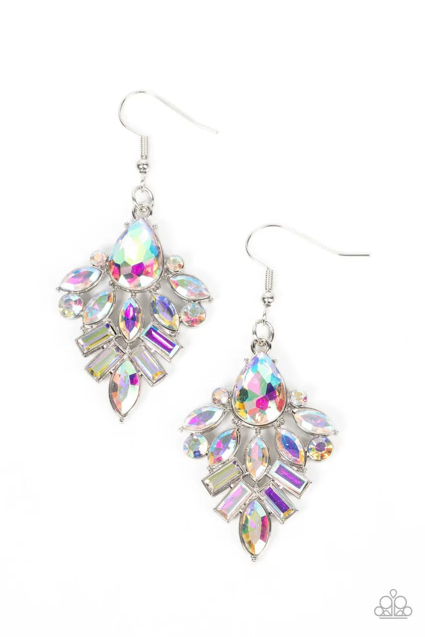 Stellar-escent Elegance - Multi - Iridescent Rhinestone Paparazzi Fishhook Earrings