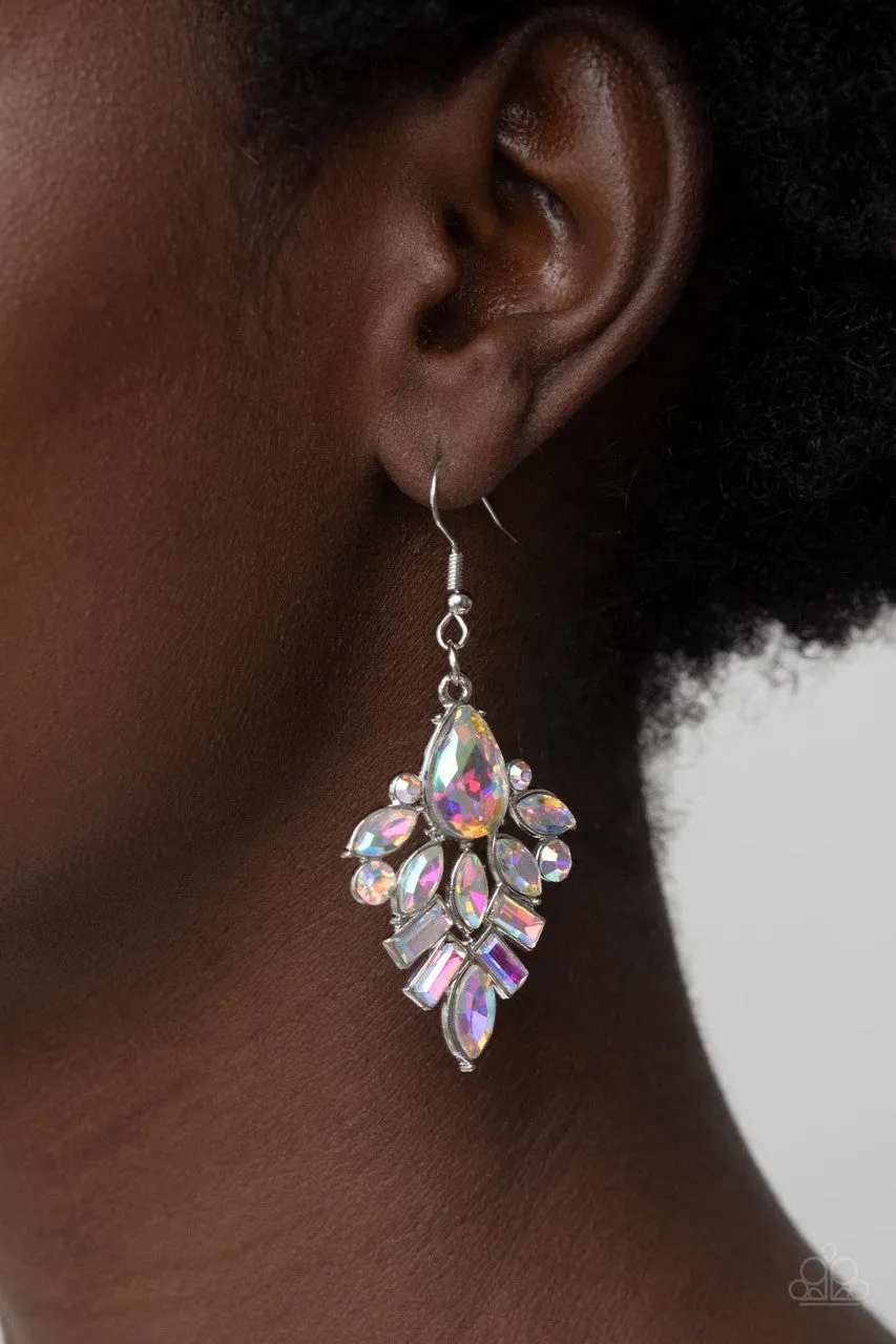 Stellar-escent Elegance - Multi - Iridescent Rhinestone Paparazzi Fishhook Earrings