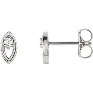 Sterling Silver .05 CTW Diamond Solitaire Earrings