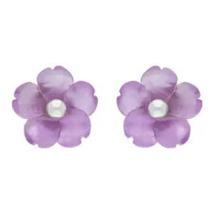 Sterling Silver Amethyst Tuberose 8mm Gypsophilia Stud Earrings