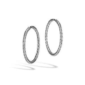 Sterling Silver Classic Chain Hoop Earrings