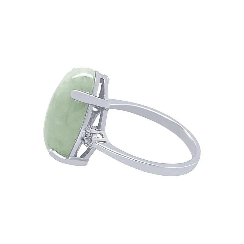 Sterling Silver Diamond Set Jade Jewellery Set