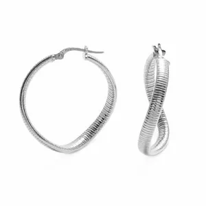 Sterling Silver Gorgeous Omega Twisting Hoop Earrings