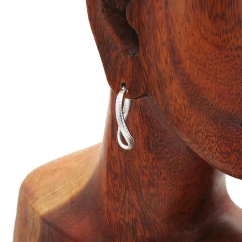 Sterling Silver Gorgeous Omega Twisting Hoop Earrings