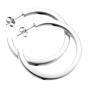 Sterling Silver Large Square Tube Hoop Earrings
