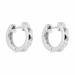 Sterling Silver Pyramid Hoop Earrings