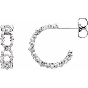 Sterling Silver Quatrefoil Hoop Earrings