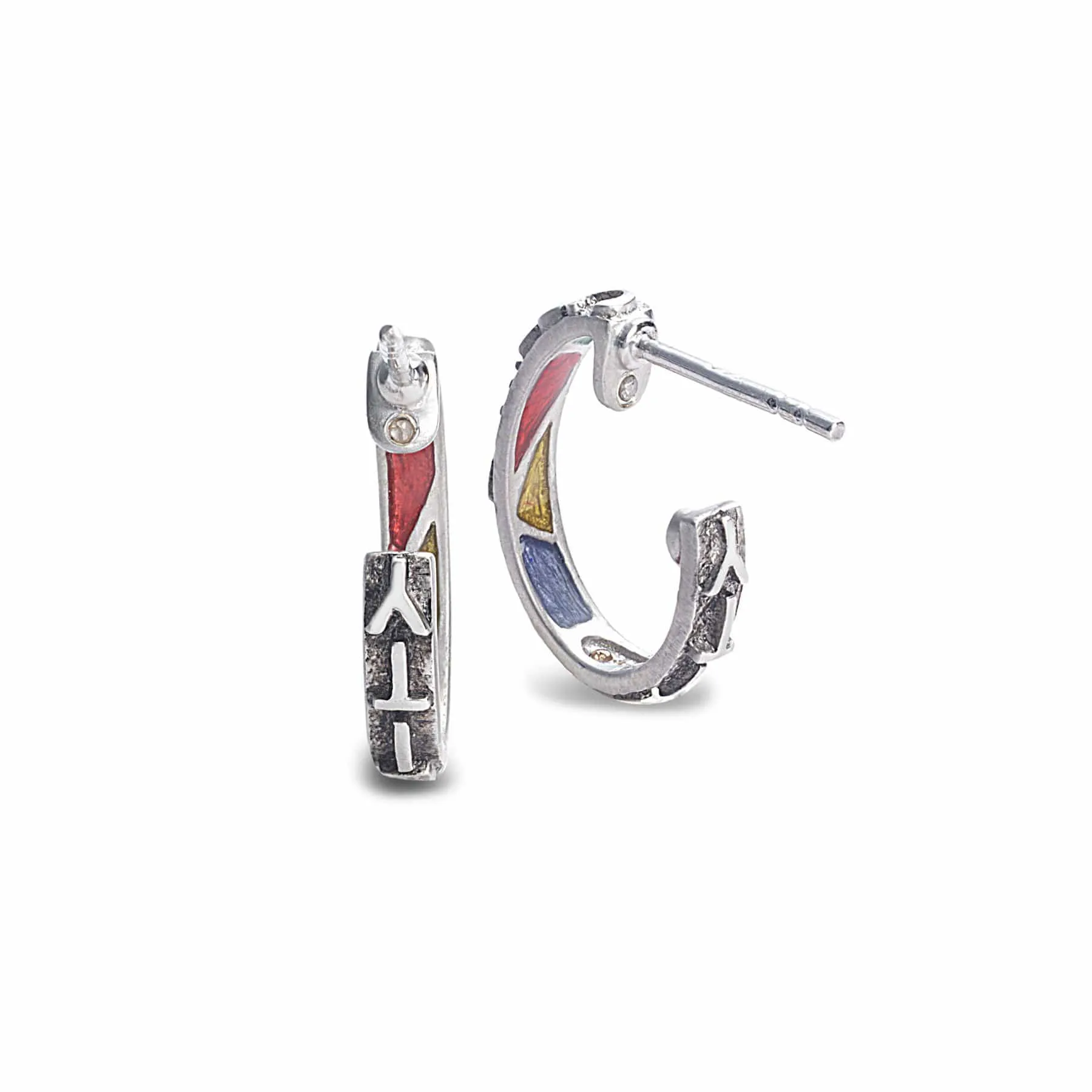 Sterling Silver "Originality" & "Creativity" Hoop Earrings