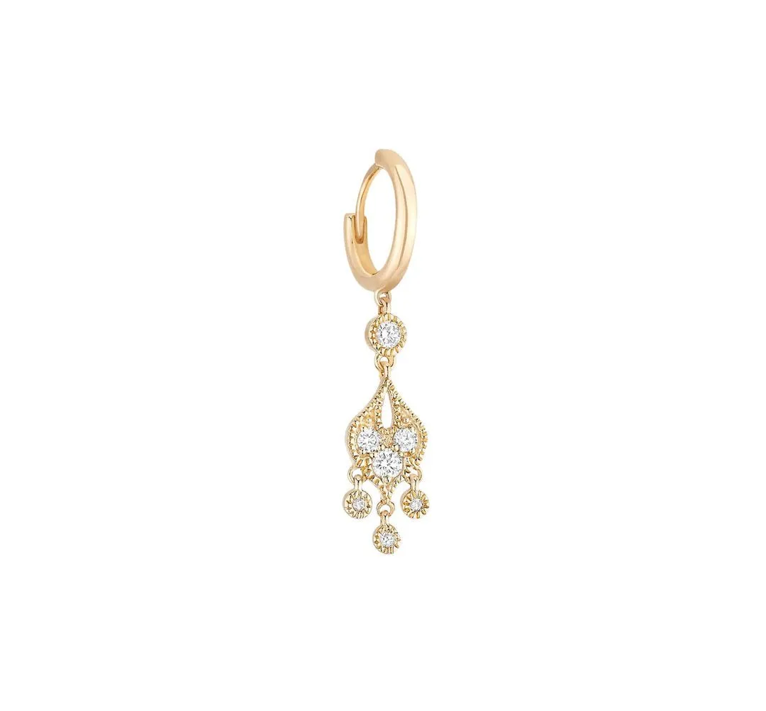 Stone Sultane yellow gold tiny hoop