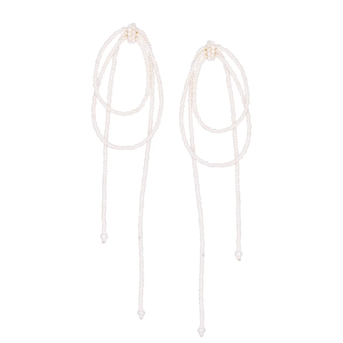 Stud beaded earrings in a loop