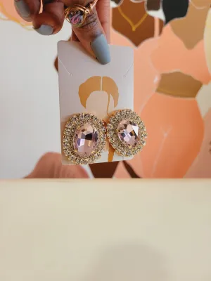Stud Earrings-Pink