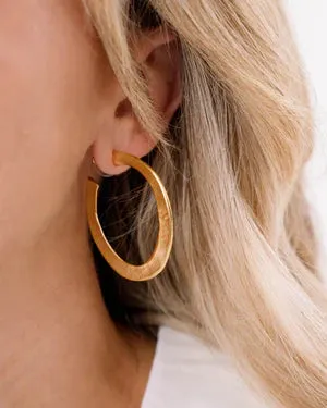 Susan Shaw Large Hammered Hoop Earrings