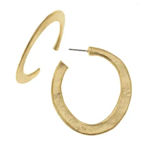 Susan Shaw Large Hammered Hoop Earrings