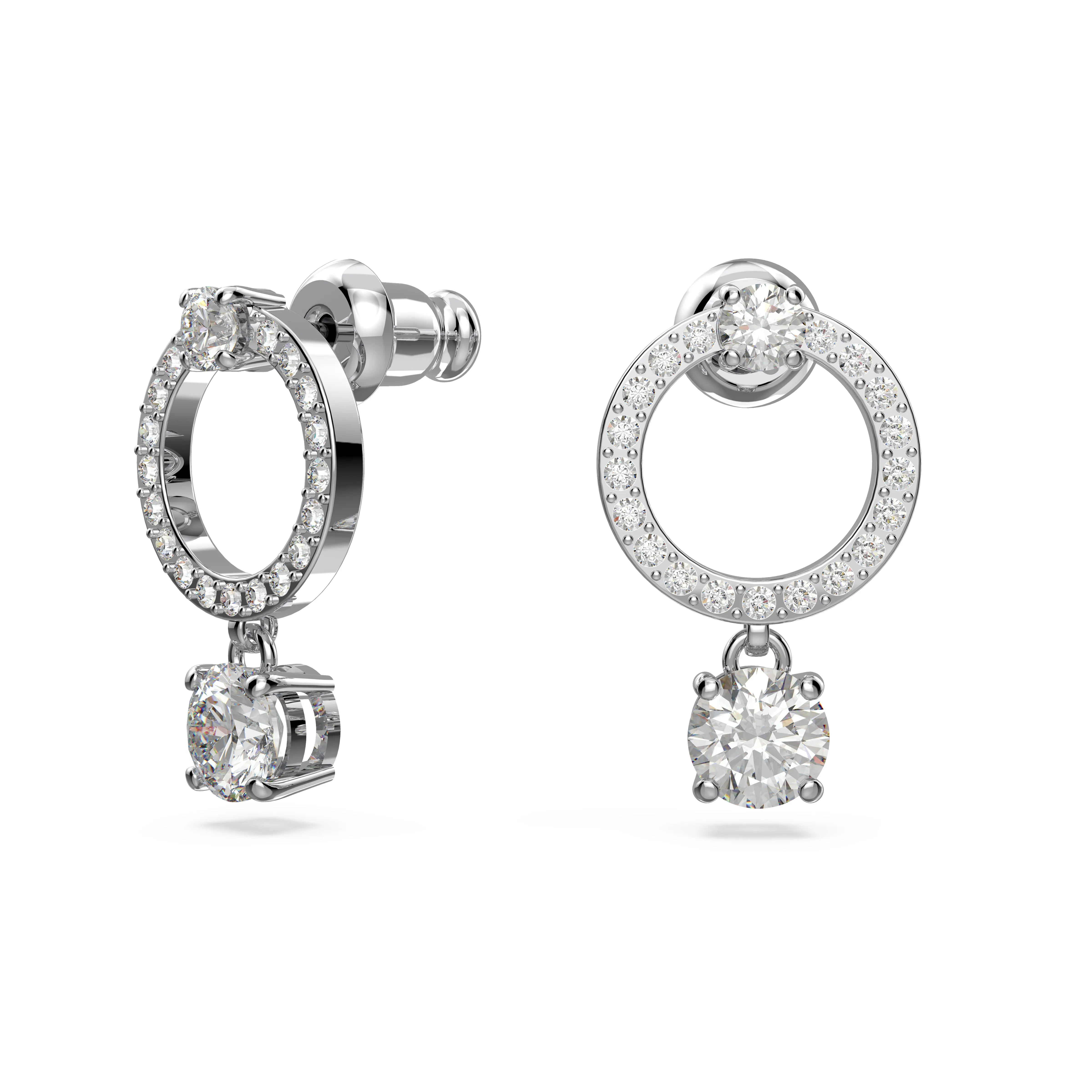 Swarovski Attract Circle Rhodium Earrings