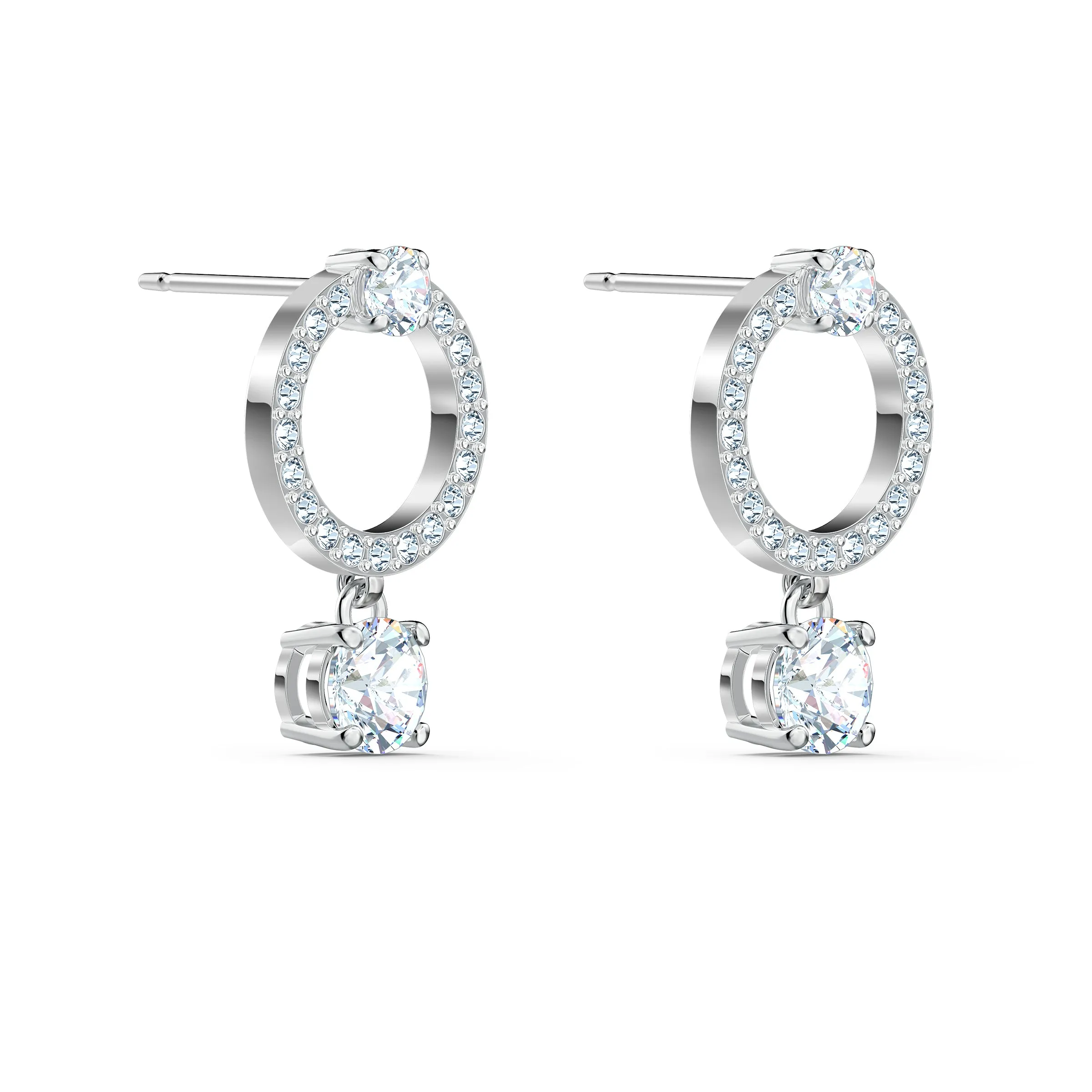 Swarovski Attract Circle Rhodium Earrings