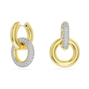 Swarovski Dextera Gold Tone Interlocking Hoop Earrings