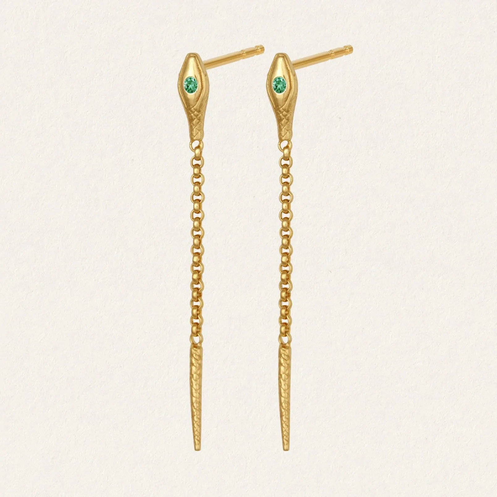 Temple of the Sun Althea Emerald Earrings, Gold