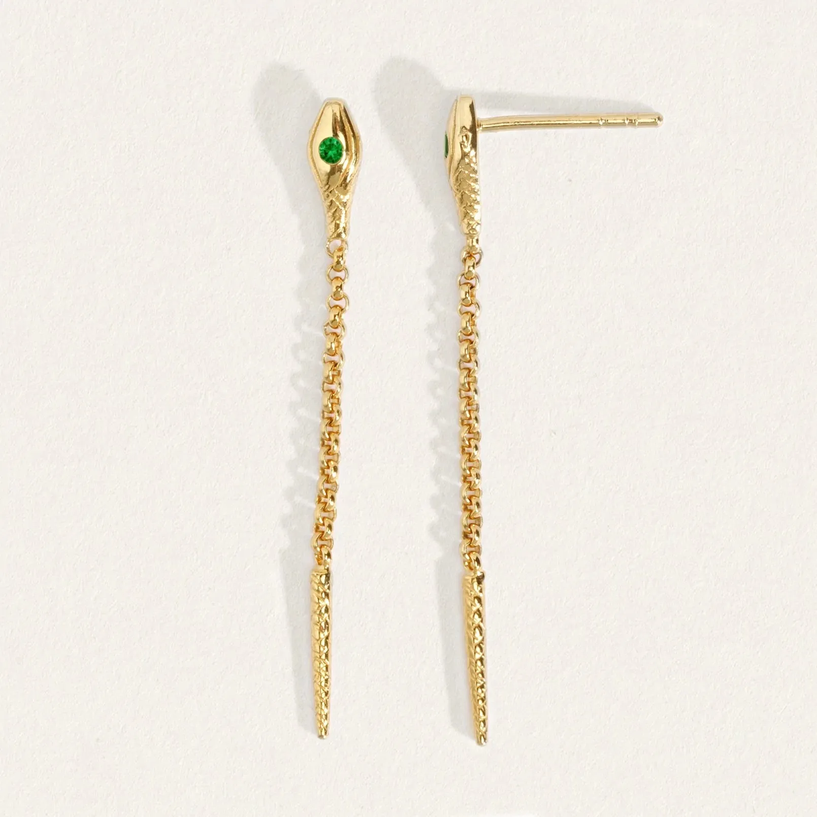 Temple of the Sun Althea Emerald Earrings, Gold