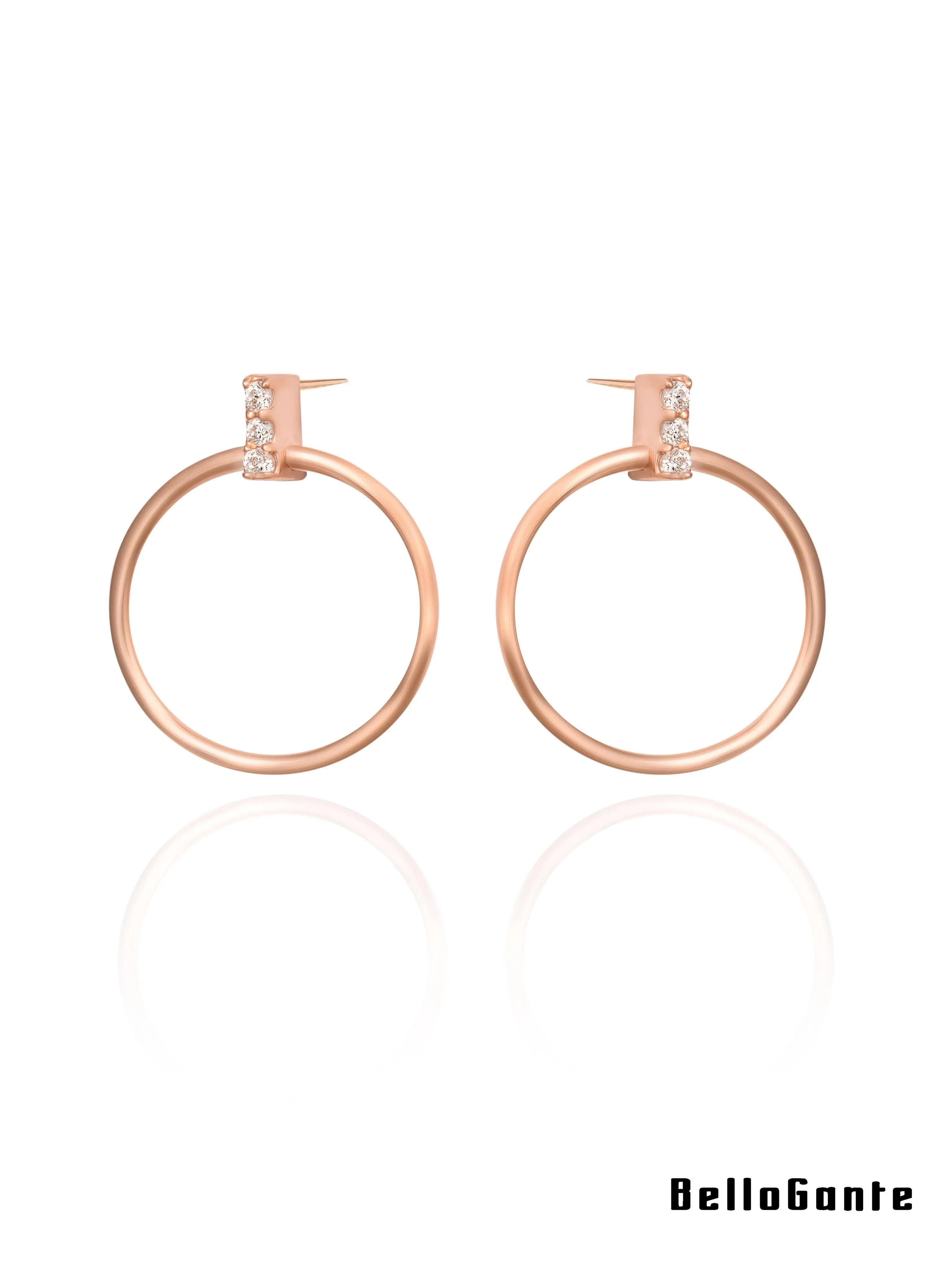 The Diamond Line Circle Earrings