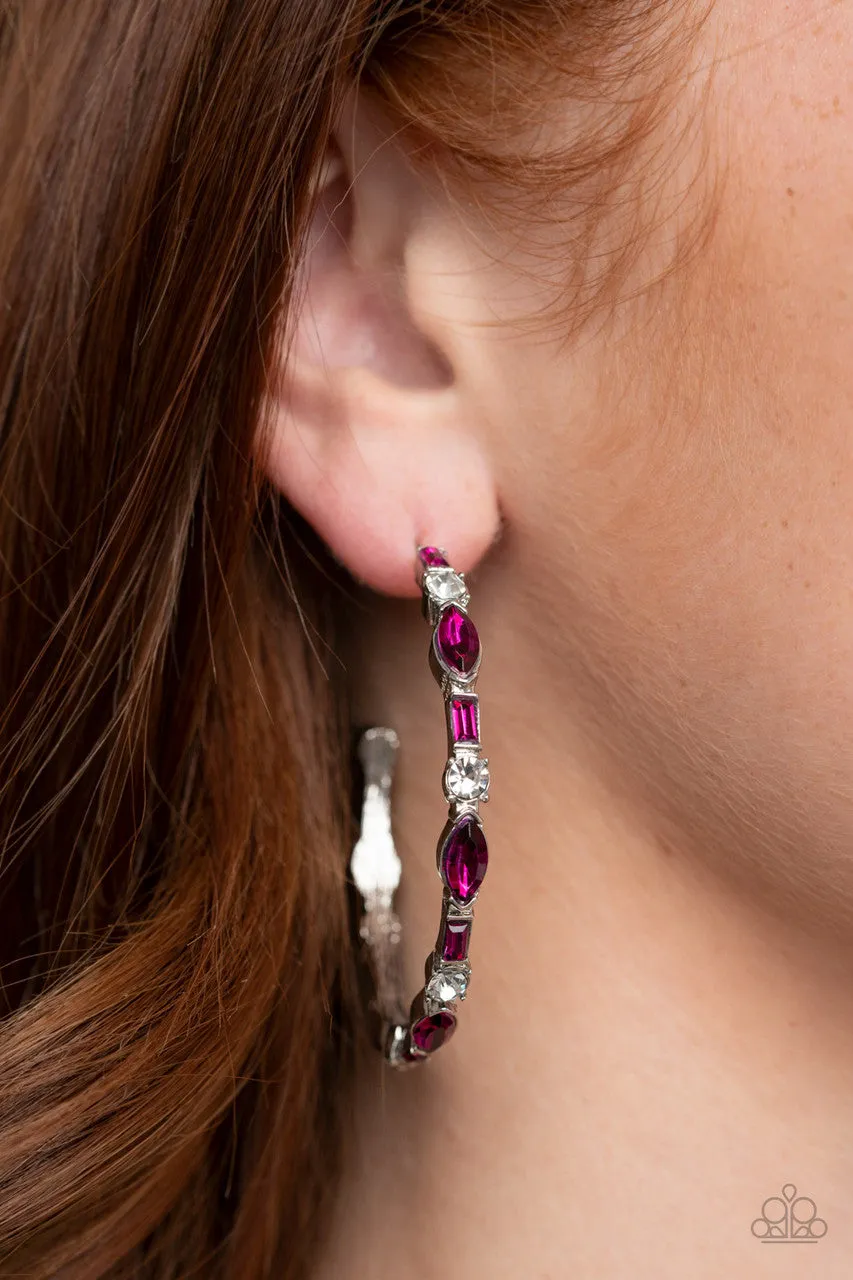 There Goes the Neighborhood Pink Paparazzi Earrings