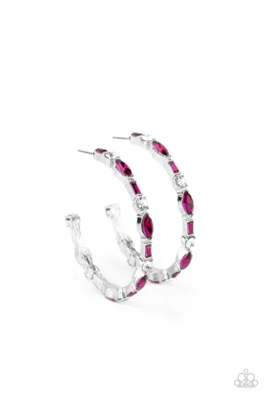 There Goes the Neighborhood Pink Paparazzi Earrings
