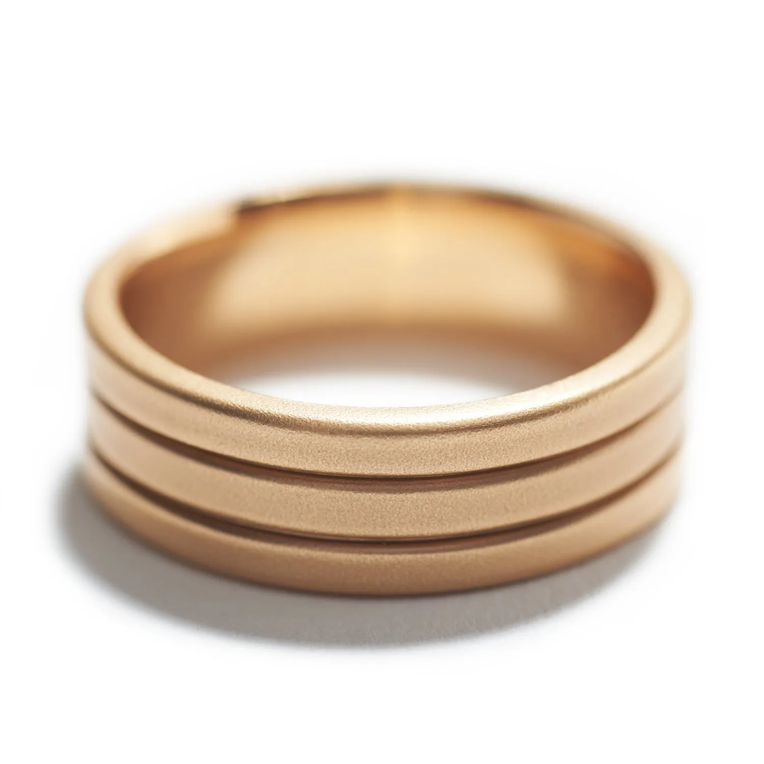 Three Time Rose Gold Ring