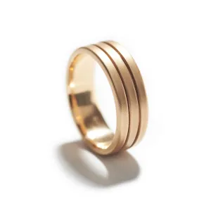 Three Time Rose Gold Ring