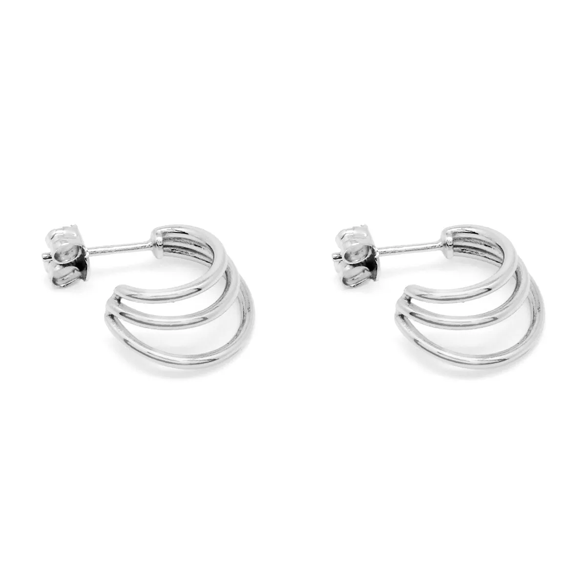 Thurman Triple Half Hoop Earrings in Gold or Silver